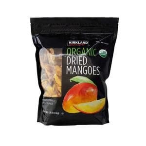 A bag of dried mangoes