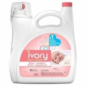 A bottle of ivory baby laundry detergent.