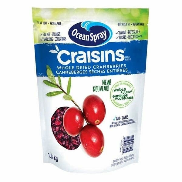 A bag of cranberries is shown.