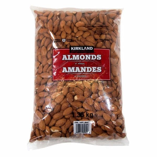 A bag of almonds is shown.