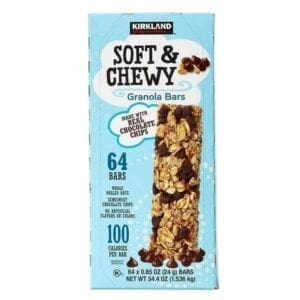 A package of soft and chewy granola bars.