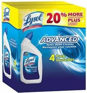A box of toilet bowl cleaner with the words lysol 2 0 % more plus