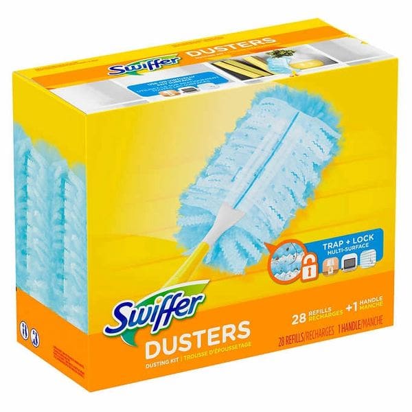 A box of dusters is shown.