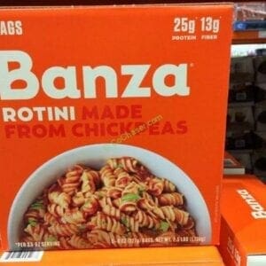 A box of pasta sitting on top of a shelf.