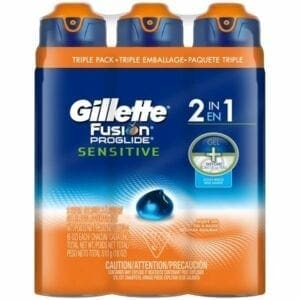 Gillette fusion proglide sensitive shave gel, 3 count