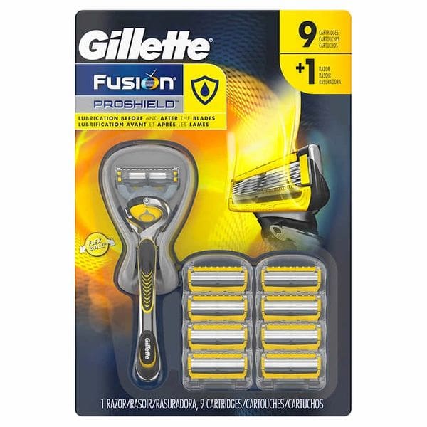 A package of gillette fusion razor blades