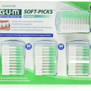 A package of gum soft picks with the box.