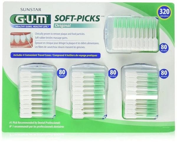 A package of gum soft picks with the box.