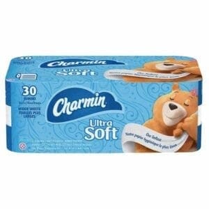 A package of charmin ultra soft toilet paper.