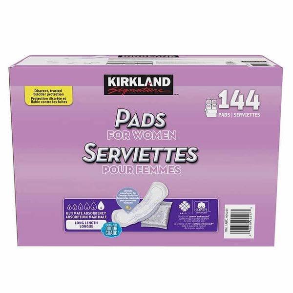 Kirkland signature pads for women, 1 4 4 count