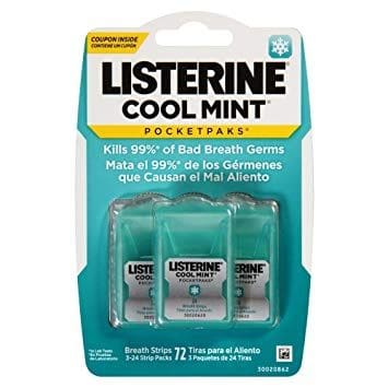 A package of listerine cool mint toothpaste.