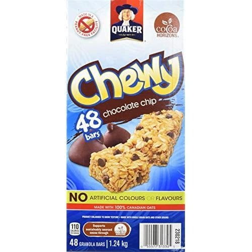 A package of chocolate chip granola bars.