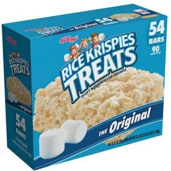 A box of rice krispies treats is shown.