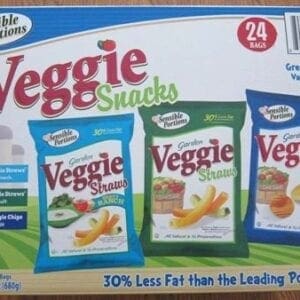 A box of veggie snacks is shown.