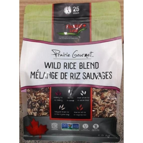 A bag of wild rice blend is shown.