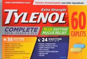 A box of xylenol extra strength complete cough and flu