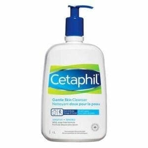 A bottle of cetaphil gentle skin cleanser