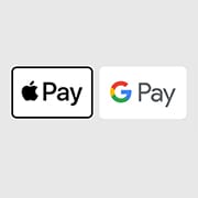 Two logos of apple and google pay.