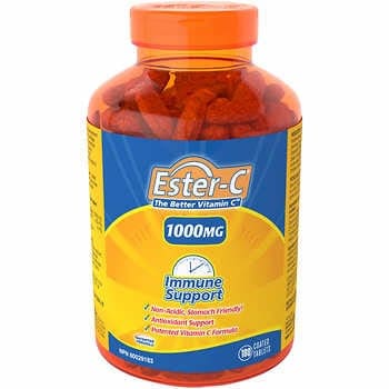 A bottle of ester-c vitamin supplement