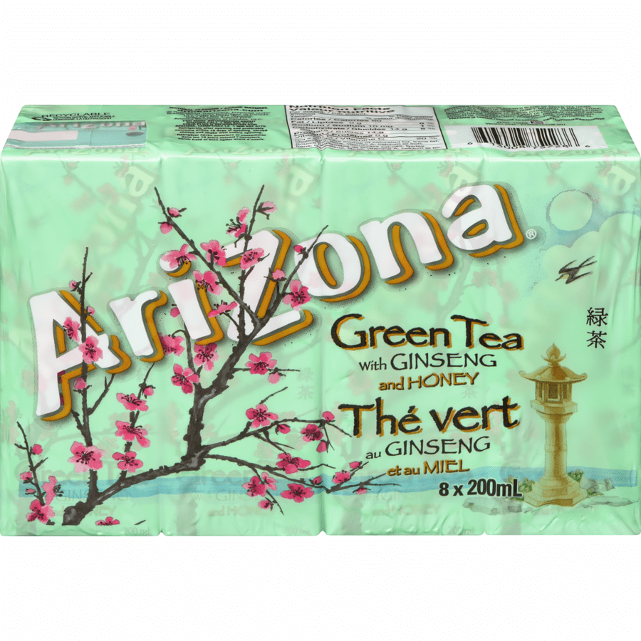 A box of arizona green tea with honey