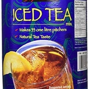 A can of iced tea mix is shown.