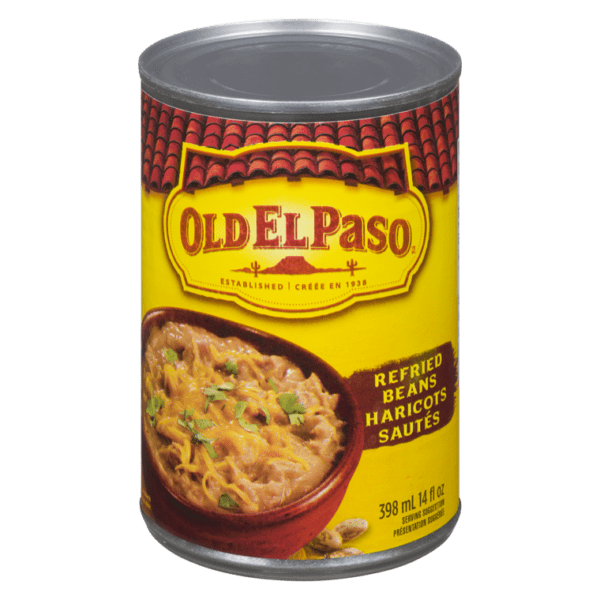 A can of old el paso beans and salsa.