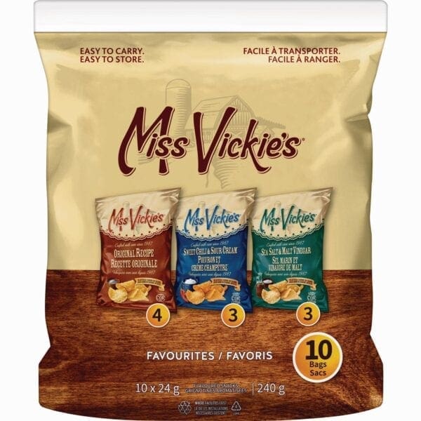 A bag of miss vickie 's cookies