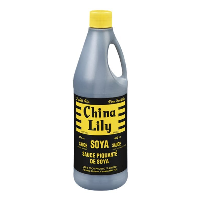 A bottle of china lily soya sauce