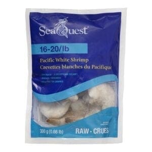 A bag of sea quest raw scallops.