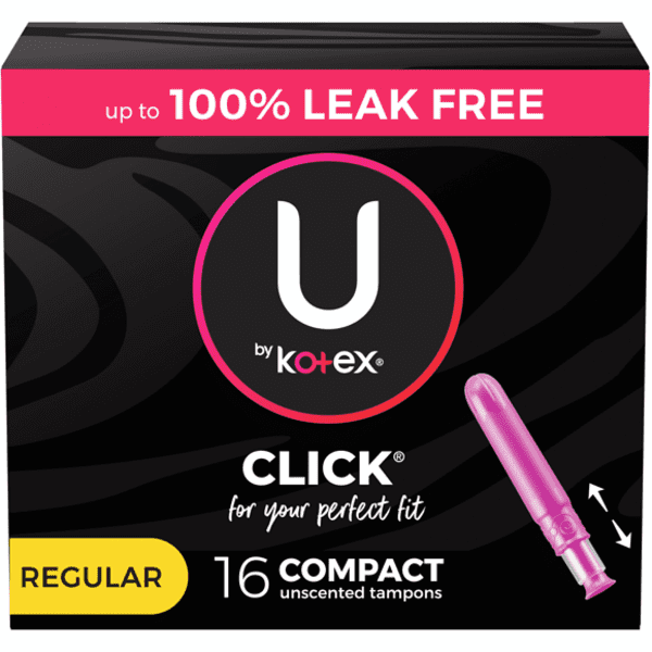 U by Kotex Click Regular Compact Unscented Tampons for your tampons.