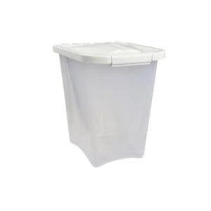 A Van Ness 10-Pound Pet Food Container with Hinged Lid on a white background.