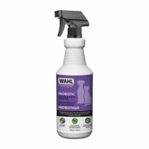 A bottle of Wahl Probiotic Pet Odour & Stain Remover.