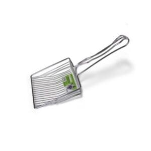 A Van Ness Pet Products Stainless Steel Litter Scoop on a white background.