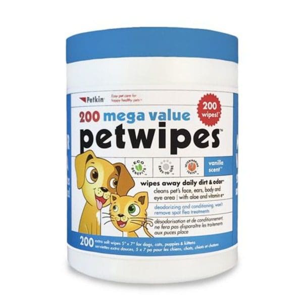 Petkin Dog & Cat Pet Wipes for dogs and cats.