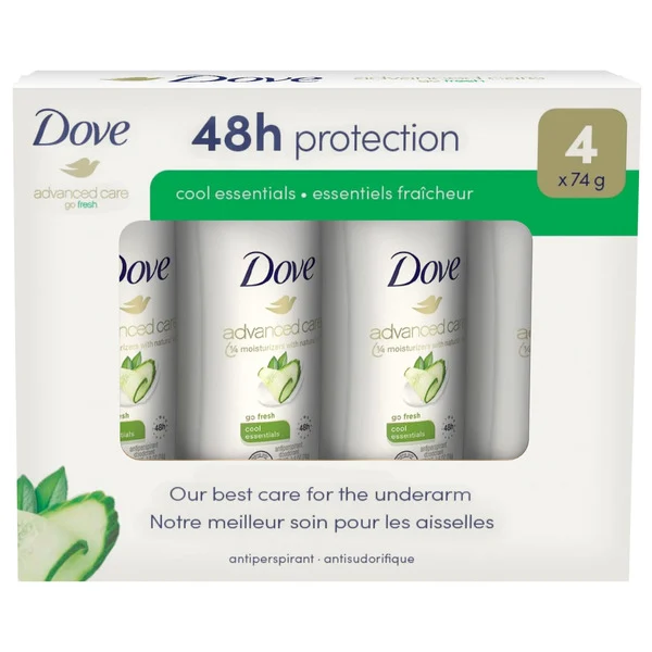 Dove Advanced Care Antiperspirant Deodorant - pack of 4.