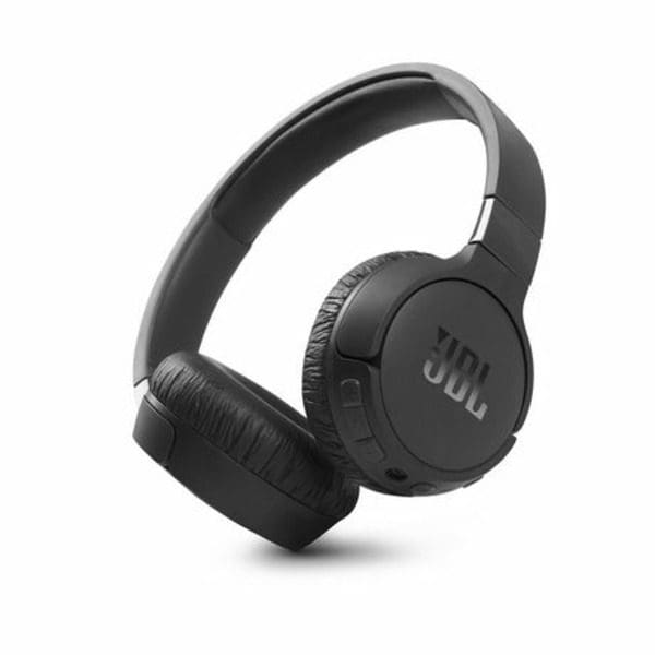 The JBL Tune 660 Noise Cancelling Bluetooth & Wireless On-Ear Headphones - Black are shown on a white background.