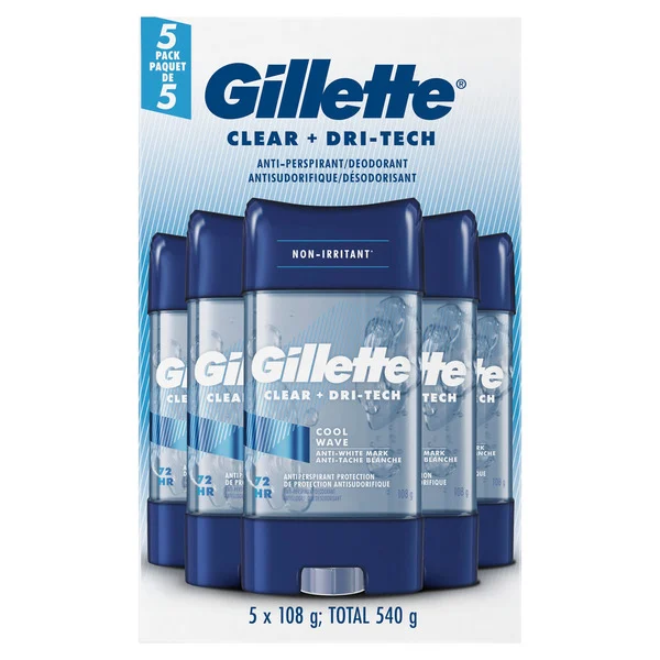 Gillette Clear Gel Antiperspirant & Deodorant sticks.