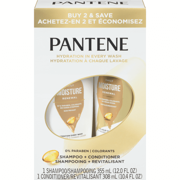 Pantene PRO-V Daily Moisture Renewal Dual Pack Shampoo & Conditioner set.