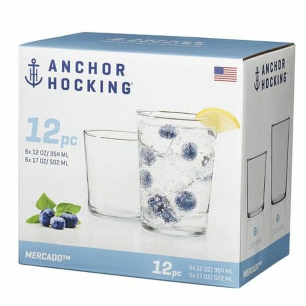 Anchor Hocking Mercado Drinkware Set 12 oz iced tea glass set.