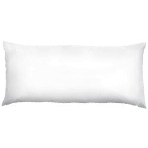 A Mainstays 20" x 48" White Chintz Body Pillow on a white background.