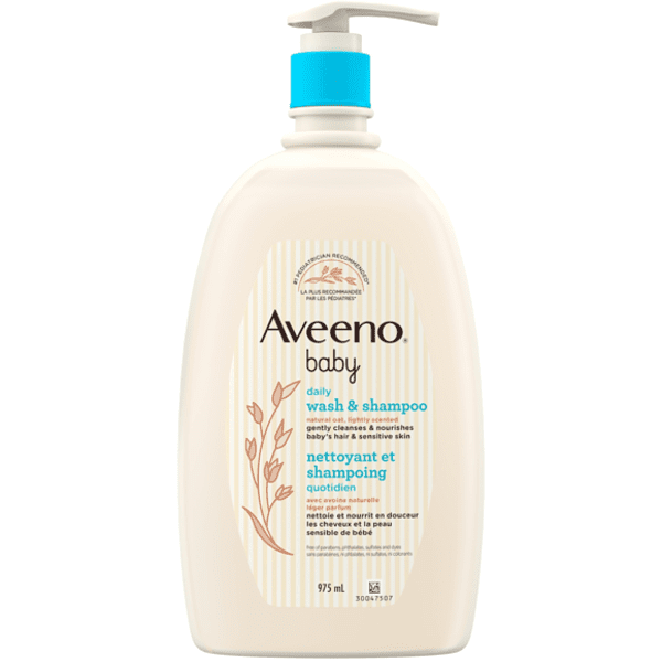Aveeno Mild Paraben Free Baby Body Wash & Shampoo With Oat Extract with aloe vera.