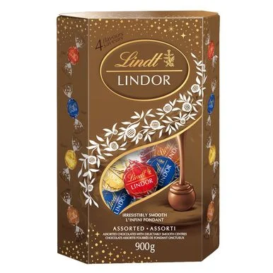 A box of Lindt Lindor Cornet Assorted Chocolates.