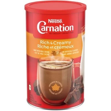 Nestle Carnation Rich and Creamy Hot Chocolate mix.