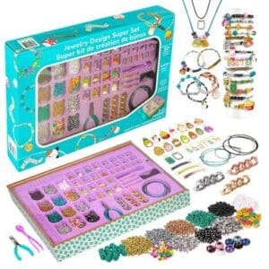 A Squishmallows DIY Jewelry Super Set with beads, charms and other items.