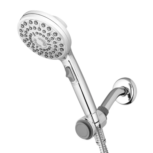An image of the Waterpik Dual Dock Shower Head With Easy Select Spray Control on Handle with a hand held attachment.