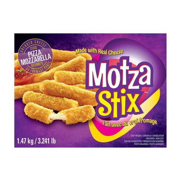 A package of High Liner Frozen Mozza Stix on a white background.