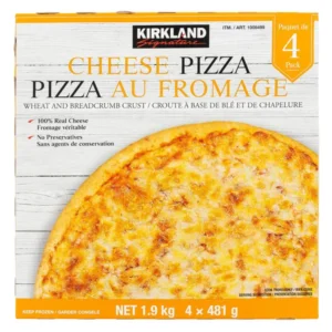 Kirland Signature Frozen Cheese Pizza au fromage.
