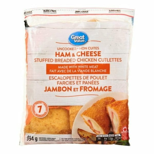 Great Value Ham & Cheese Stuffed Breaded Chicken Breast Cutlets
