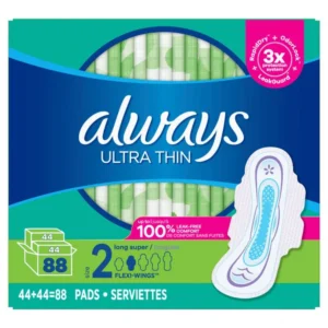 Always Ultra Thin Long Super Pads with Flexi-Wings.