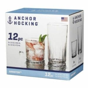 Anchor Hocking 12 pc glass set, Anniston